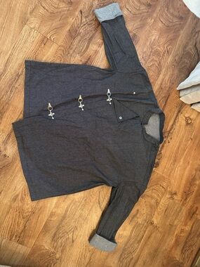 Charcoal Gray Hook-Front Utility jacket